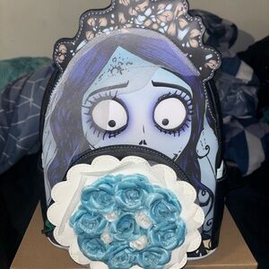 Loungefly The Corpse Bride Blue and White Floral Mini Backpack